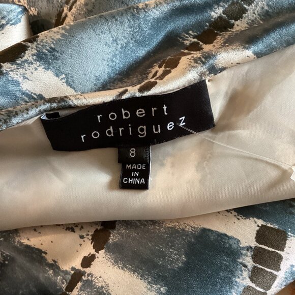 Robert Rodriguez Silk Dress Size 8 Abstract Print Feminine Flattering Statement - Picture 2 of 8